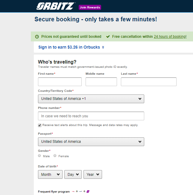 orbitz flight booking 