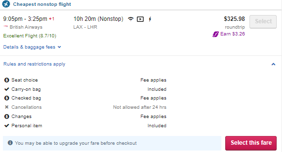 orbitz flights results 