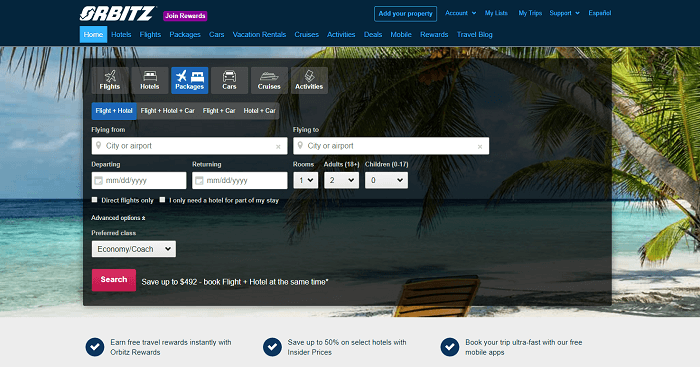 orbitz flights search 